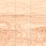 Sepia sketch with grid