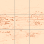 Sepia sketch with grid