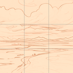 Sepia sketch with grid