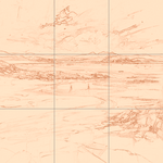 Sepia sketch with grid