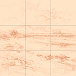 Sepia sketch with grid