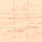 Sepia sketch with grid