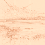 Sepia sketch with grid