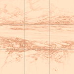 Sepia sketch with grid