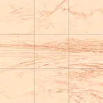 Sepia sketch with grid