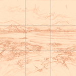 Sepia sketch with grid