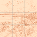 Sepia sketch with grid