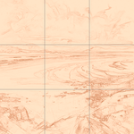 Sepia sketch with grid