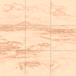 Sepia sketch with grid