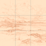 Sepia sketch with grid