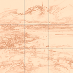 Sepia sketch with grid