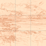 Sepia sketch with grid