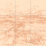 Sepia sketch with grid