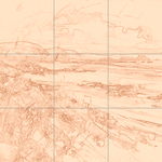 Sepia sketch with grid