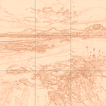 Sepia sketch with grid