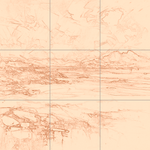 Sepia sketch with grid