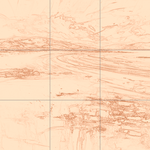 Sepia sketch with grid