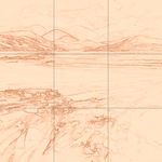 Sepia sketch with grid