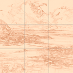 Sepia sketch with grid