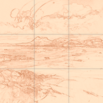 Sepia sketch with grid