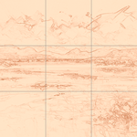 Sepia sketch with grid