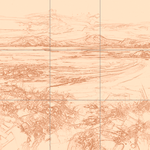 Sepia sketch with grid