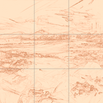 Sepia sketch with grid