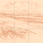 Sepia sketch with grid