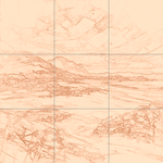 Sepia sketch with grid