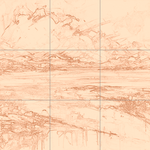 Sepia sketch with grid