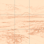 Sepia sketch with grid