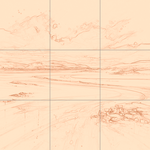 Sepia sketch with grid