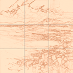 Sepia sketch with grid