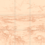 Sepia sketch with grid