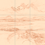 Sepia sketch with grid