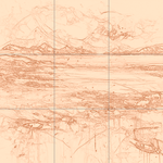 Sepia sketch with grid