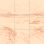 Sepia sketch with grid