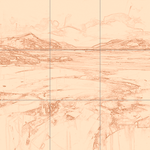 Sepia sketch with grid