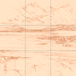 Sepia sketch with grid