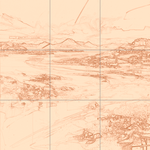 Sepia sketch with grid