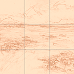 Sepia sketch with grid