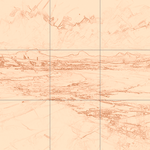 Sepia sketch with grid