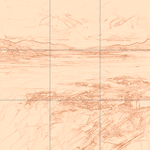 Sepia sketch with grid