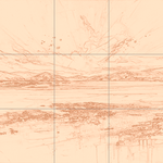 Sepia sketch with grid