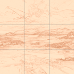 Sepia sketch with grid