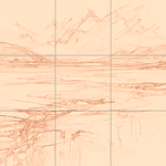 Sepia sketch with grid