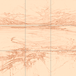 Sepia sketch with grid