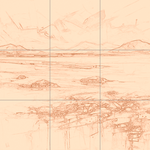 Sepia sketch with grid