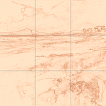 Sepia sketch with grid