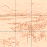 Sepia sketch with grid